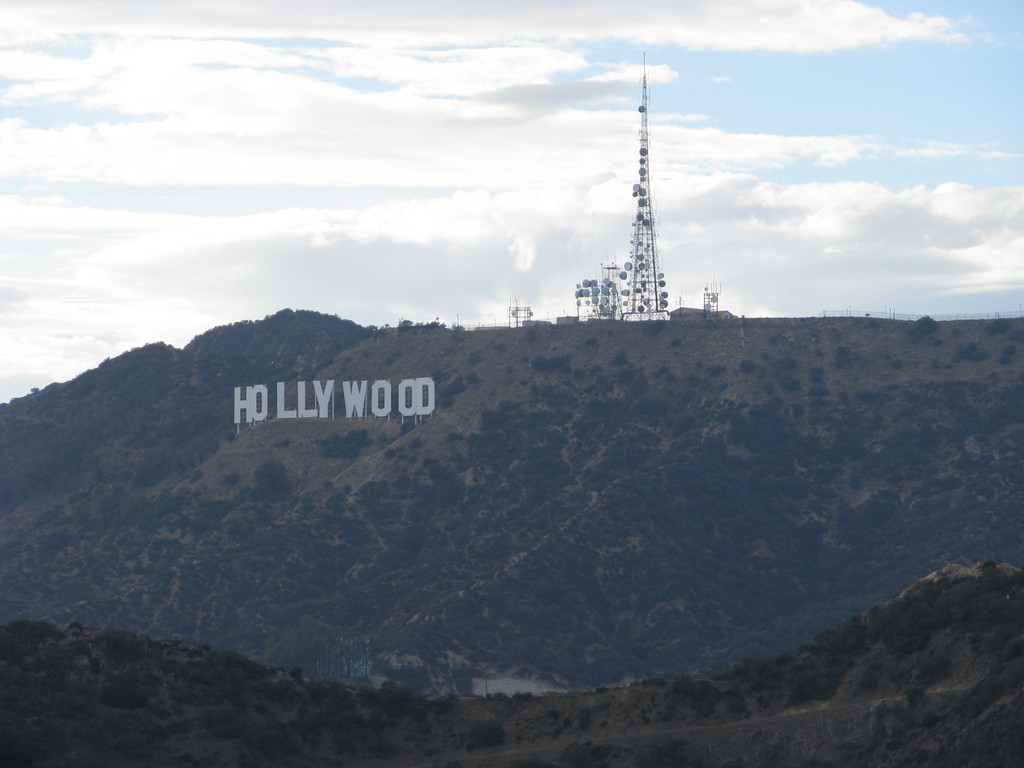 The Hollywood sign as seen from Griffith Observatory.