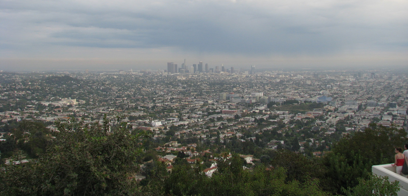 View from Griffith Observatory over Los Angeles during the day.