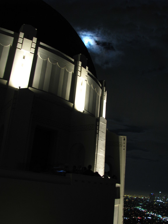 Moon over Griffith Observatory.