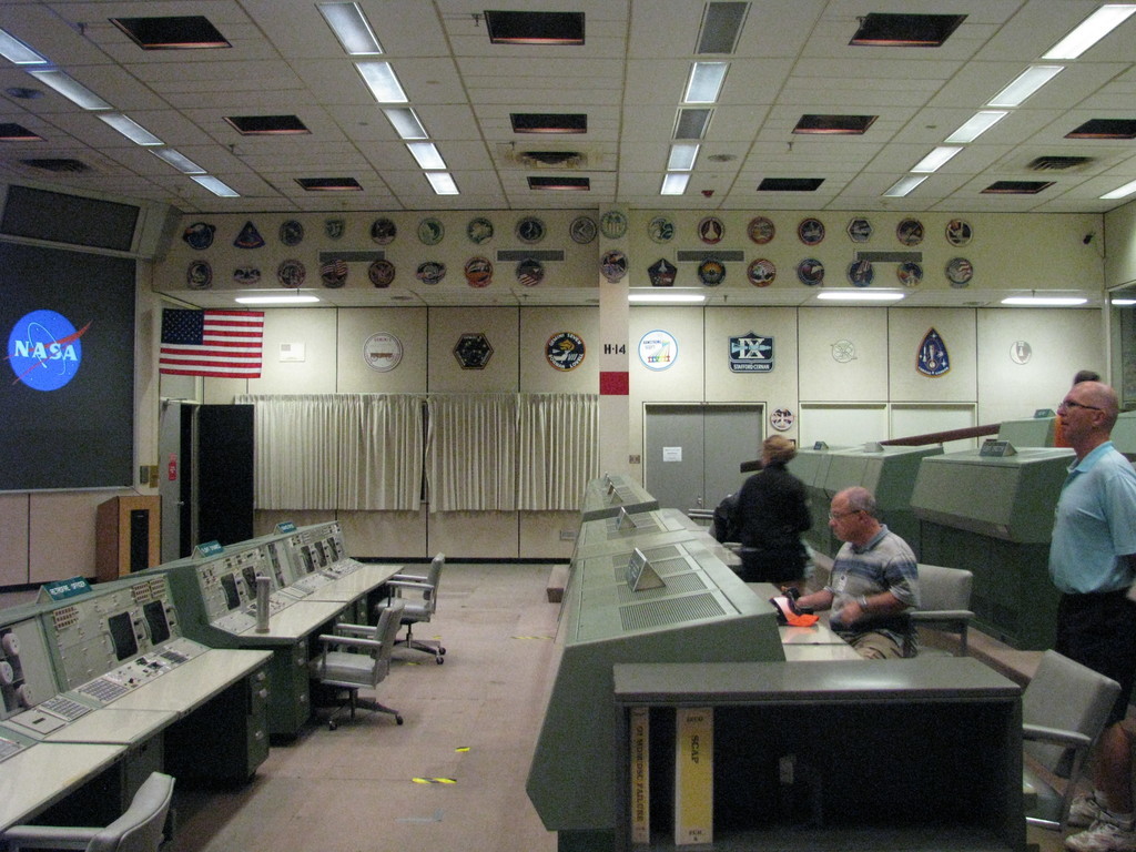 The very consoles where Gene Kranz (Flight Director), Charlie Duke (Capsule Communicator), Charles Deiterich (Retrofire Officer) etc. followed the first manned landing on the Moon in July 1969.