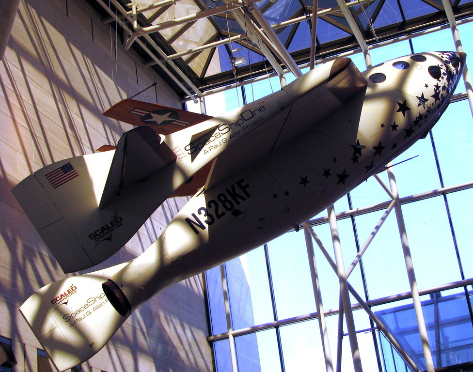 SpaceShipOne, which conducted the first private (suborbital) manned spaceflight.