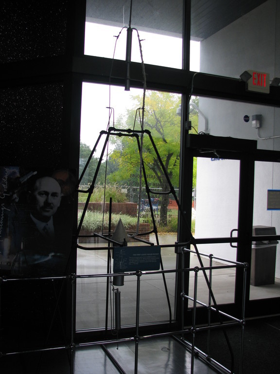 Turns out that Goddard Space Flight Center also has a replica of Goddard's liquid-fuel rocket. It kind of makes sense, with him being the namesake and so on...