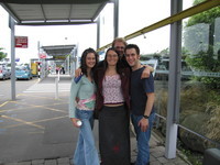 Liz, Ange and Raph picking me up at the airport.