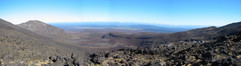 Nice panoramic view after the first ascent on the Tongariro Crossing