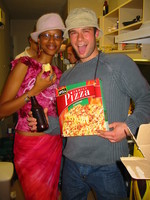 Nafi the pop star and Nicolas the pizza