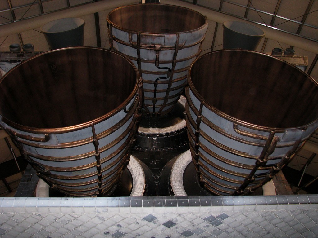 Endeavour's three Space Shuttle Main Engines.