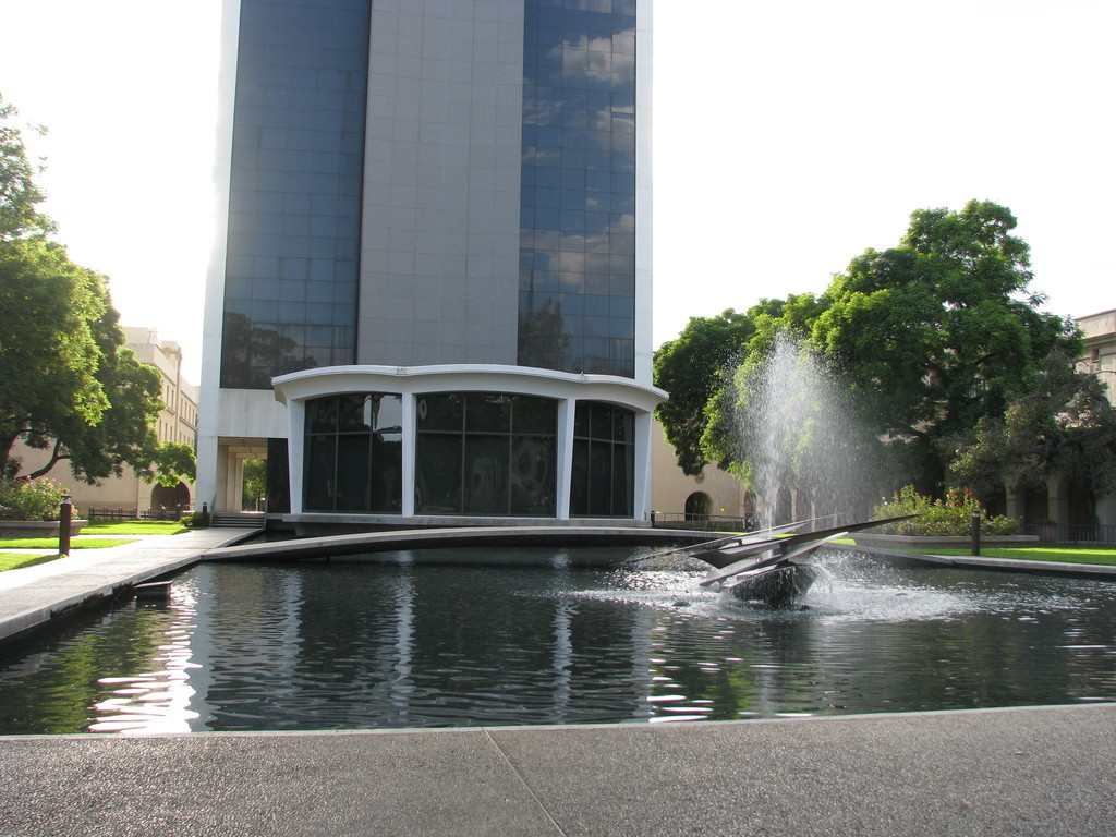 Fountain on the Caltech campus in Pasadena.