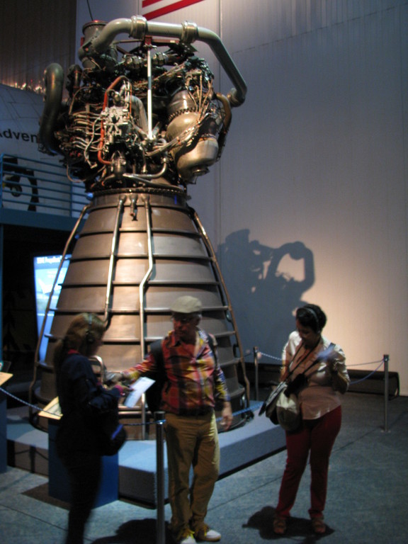 Another F-1 engine, with another Fake Shuttle in the background.