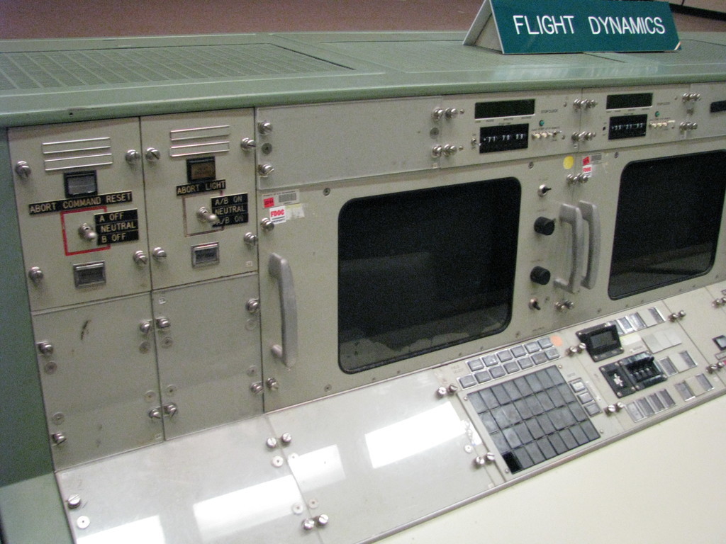 The Apollo Era's Flight Dynamics officer (FIDO, H. David Reed and others)'s console.