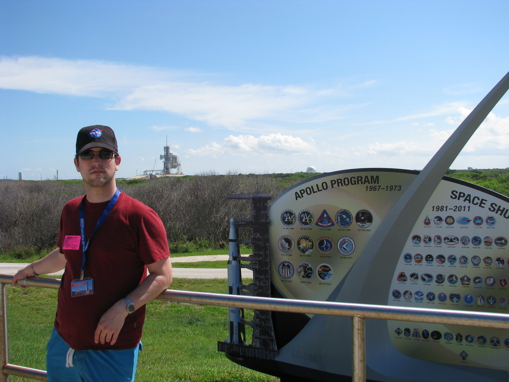 Me with LC-39A in the background, where all Apollo moon landing missions and some Space Shuttle missions launched.