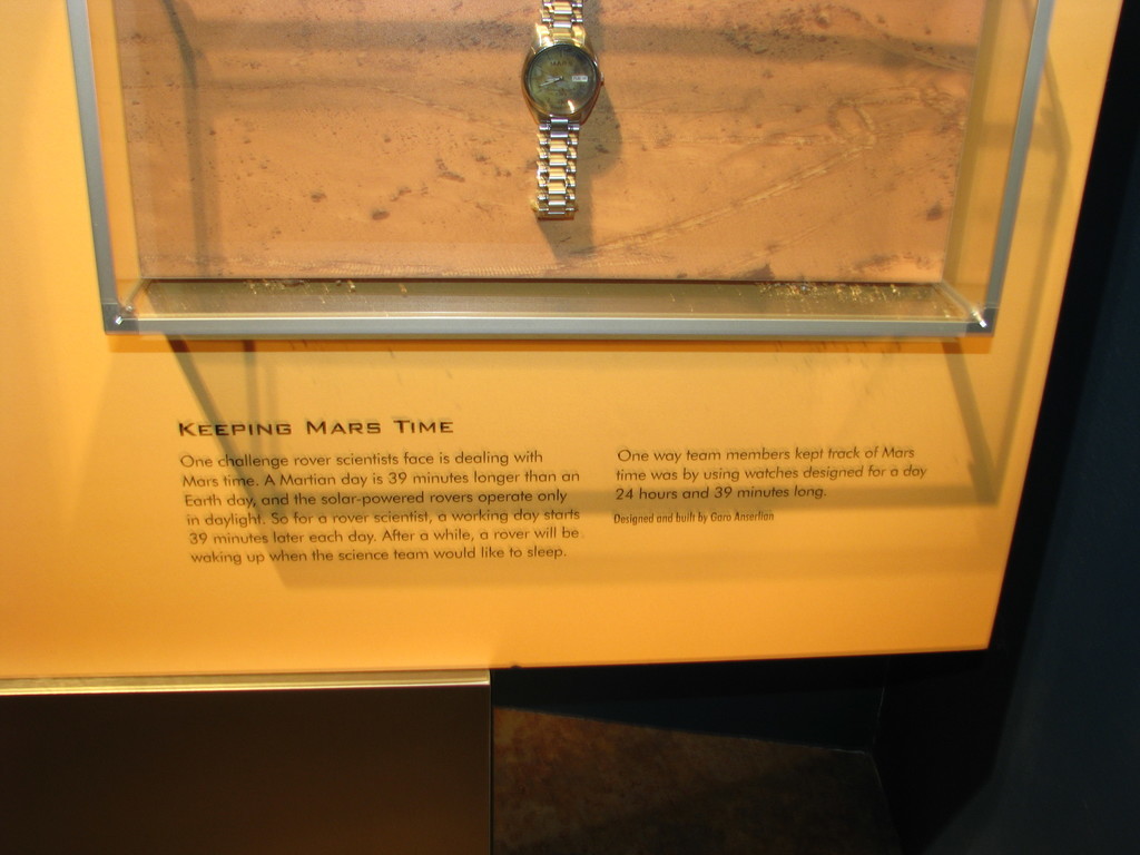 One of the original Mars clocks built by Garo Anserlian and distributed to Mars Exploration Rover team members. Scott Maxwell also wrote an Android app that tracks time at the respective Mars rovers' landing sites.