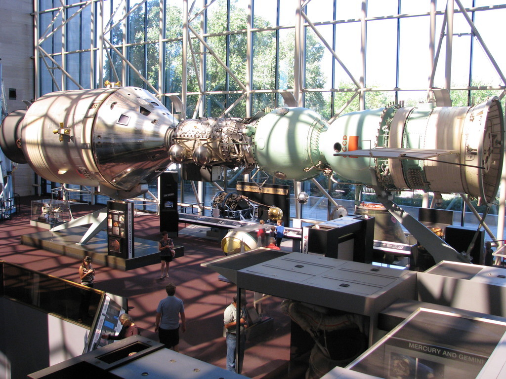 This awesome display of the Apollo-Soyuz test project includes the original testing (unflown) Apollo command & service modules from that mission. The real (flown) command module is at the California Science Center (see photo #005 above).