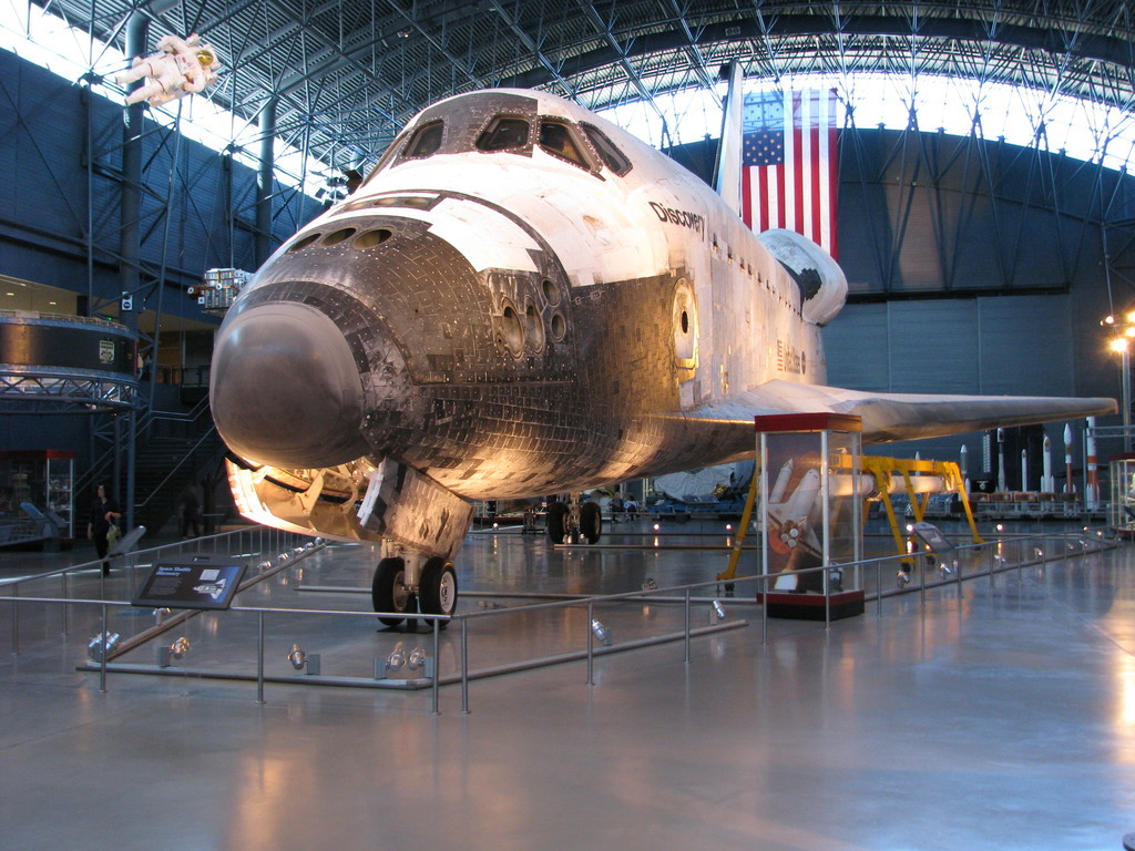 Discovery is the last Space Shuttle that I saw on my trip, and also the one I most looked forward to seeing because of the vivid memories I had of it from my childhood. Note the somewhat out of place Saturn V Instrument Unit at the far left.