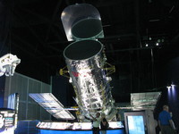A model of the Hubble Space Telescope, which celebrates its 25 year anniversary in April 2015.