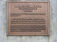 Memorial plaque on Launch Complex 34. This is also the site of an annual memorial service lead until 2014 (?) by Grissom (?)'s wife.