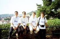 the german team (from left to right: Michael Kreil, Tobias Thierer, Christian Hett, Dominik Schultes)