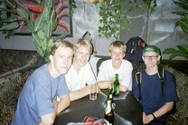 four very blond, very nice and very happy finnish contestants