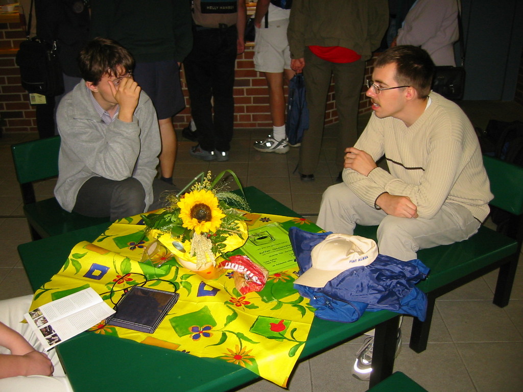 Some contestants; Bartosz Walczak (winner of the CEOI 2003) is sitting on the right.