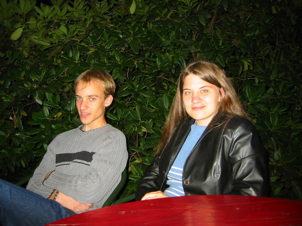 Julian and Melanie, enjoying the "Castle Spirit" at the Biergarten Schlossgarten.
