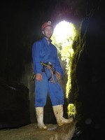 Me right after abseiling 100m down into the lost world cave - an exciting, but expensive adventure.