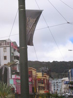 Lord of the Rings - flags along the path of the premiere parade on December 1.