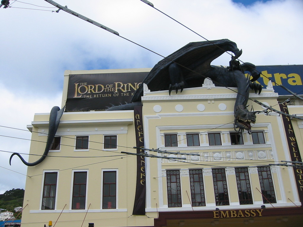 A ringwraith on the rooftop of Embassy Theatre, where the premiere took place.